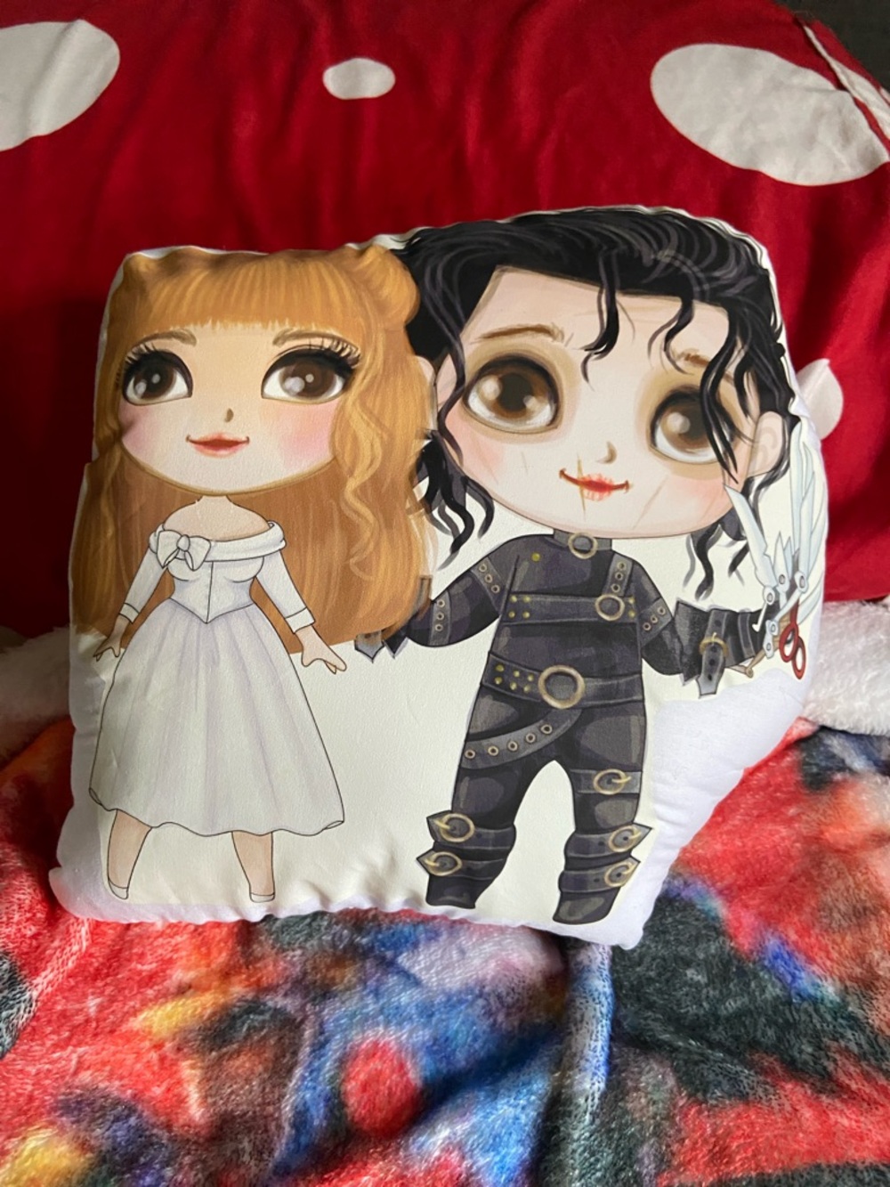 🏷️ HP Edward Scissorhands and Kim Pillow Pal~Custom Made~Brand New~Double Sided - Picture 3 of 3